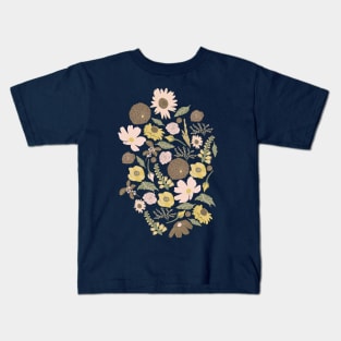 Boho Floral Wildness Turquiose Kids T-Shirt